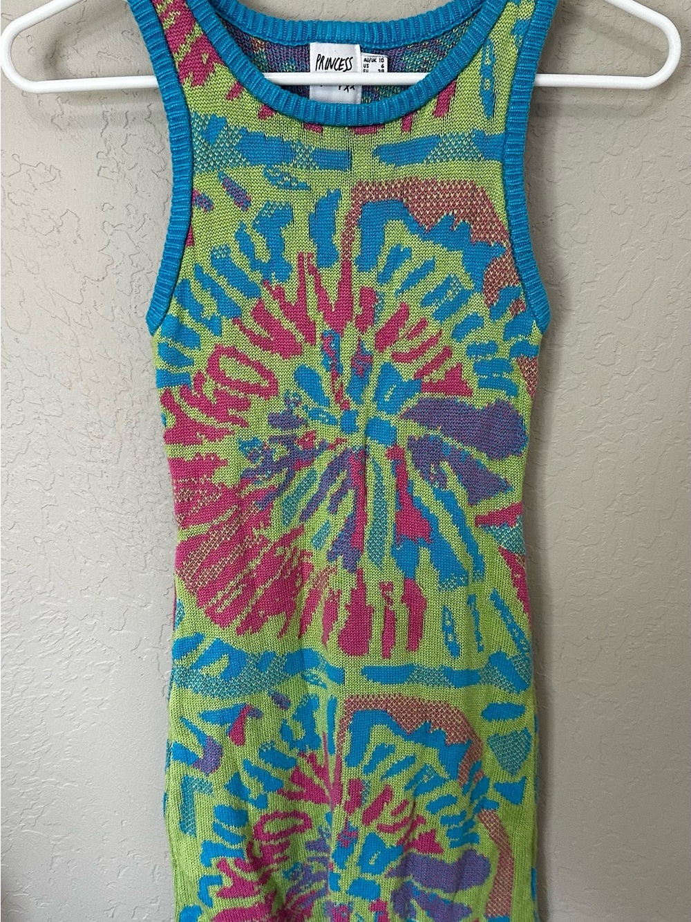 Princess Polly Vibrant Tie-Dye Knit Tank Dress
